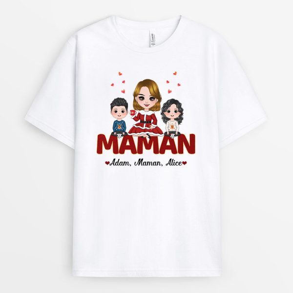 T-shirt Noel Maman Mamie Mot Rouge Personnalise