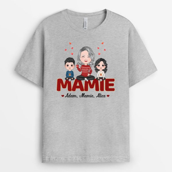 T-shirt Noel Maman Mamie Mot Rouge Personnalise