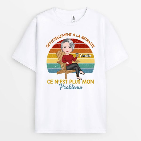 T-shirt Officiellement A La Retraite Personnalise