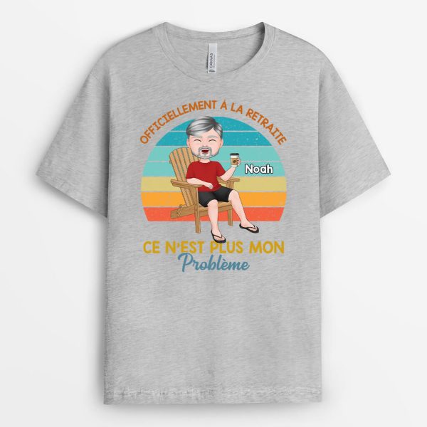 T-shirt Officiellement A La Retraite Personnalise