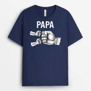 T-shirt Papa Bosse De Poing Version Noir Et Blanc Personnalise T-shirt Papa Bosse De Poing Version Noir Et Blanc Personnalise