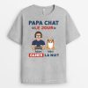 T-shirt Papa Chat Le Jour Gamer La Nuit Personnalise