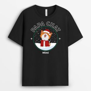 T-shirt Papa Chat Maman Chat Noel Personnalise T-shirt Papa Chat Maman Chat Noel Personnalise