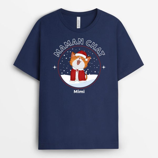 T-shirt Papa Chat Maman Chat Noel Personnalise