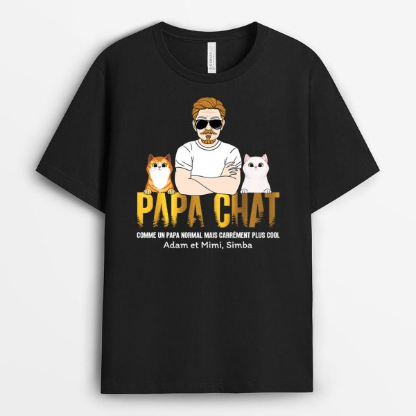 T-shirt Papa Chat Noir Personnalise