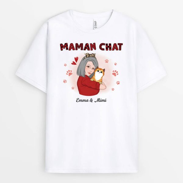 T-shirt Papa Chat Personnalise