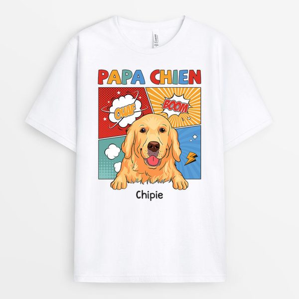 T-shirt Papa Chien Boom Personnalise