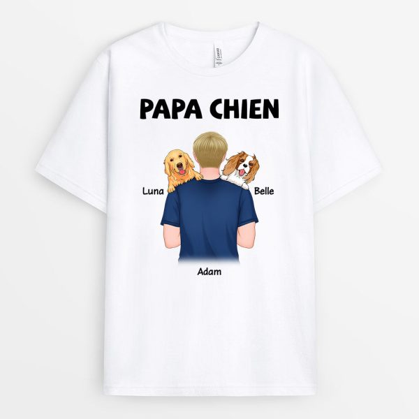 T-shirt Papa Chien Epaule Personnalise