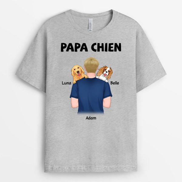 T-shirt Papa Chien Epaule Personnalise