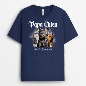 T-shirt Papa Chien Maman Chien Hunde Personnalise