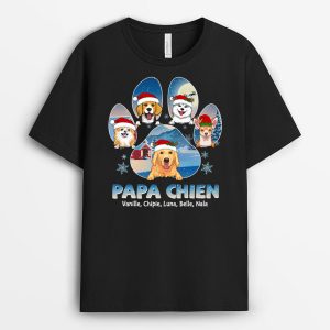 T-shirt Papa Chien Noel Personnalise T-shirt Papa Chien Noel Personnalise