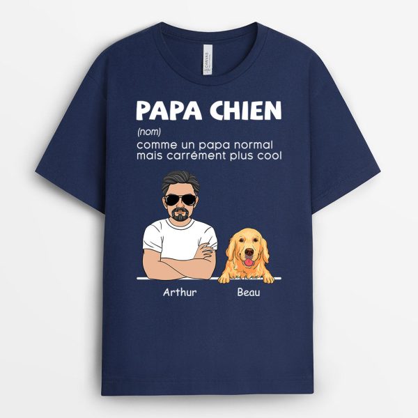T-shirt Papa Chien Normal Mais Plus Cool Personnalise