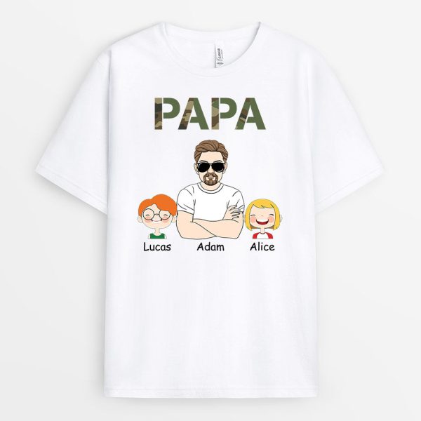 T-shirt Papa Cool Style Militaire Personnalise