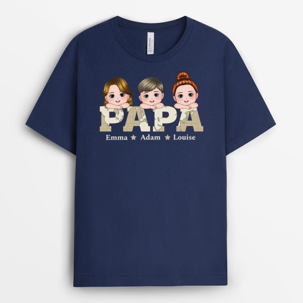 T-shirt Papa Enfant Chibi Personnalise