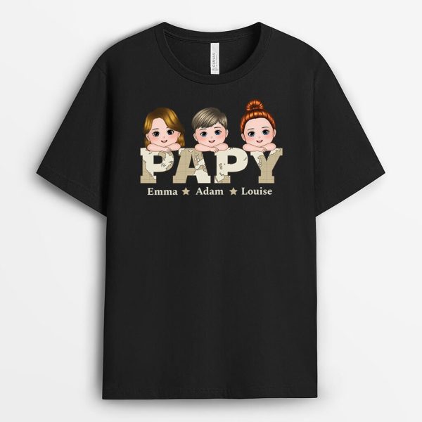 T-shirt Papa Enfant Chibi Personnalise