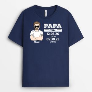 T-shirt Papa Etabli Personnalise T-shirt Papa Etabli Personnalise