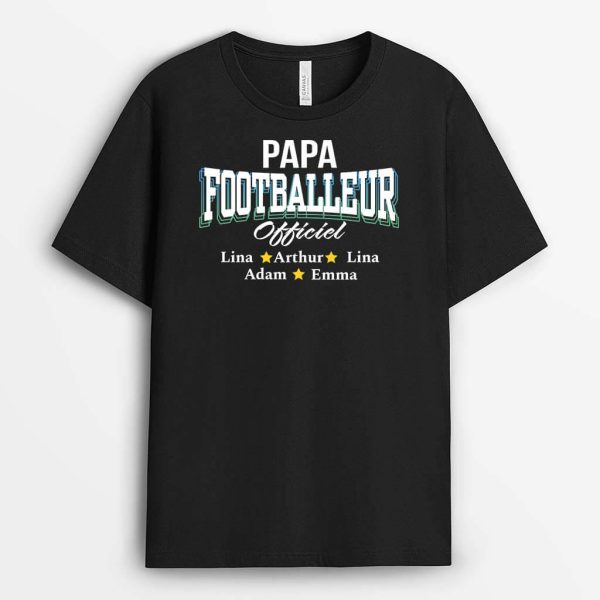 T-shirt Papa Footballeur Officiel Personnalise