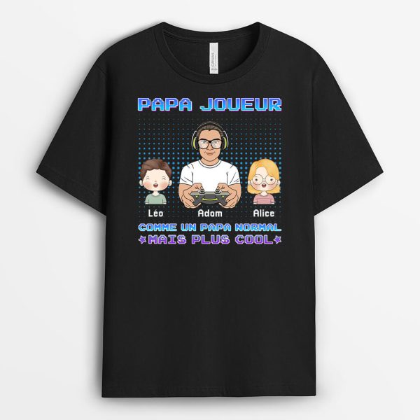 T-shirt Papa Joueur Personnalise