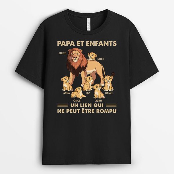 T-shirt Papa Lion Et Un Lien Qui Ne Peut Etre Rompu Personnalise