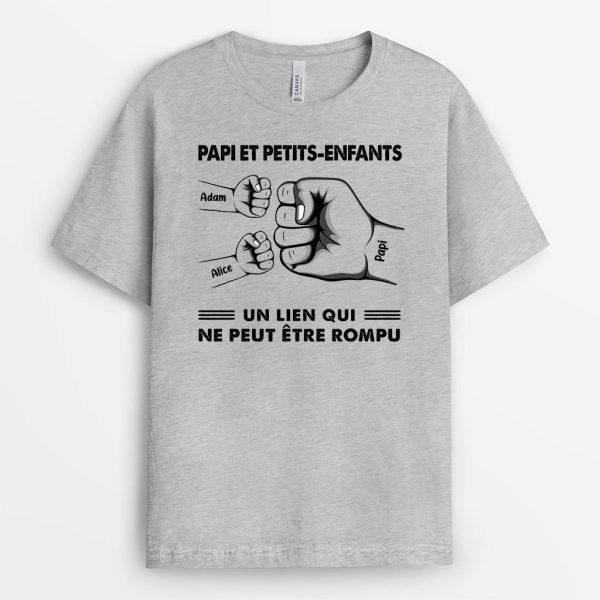 T-shirt Papa Papi Enfants Lien Pas Rompu Personnalise