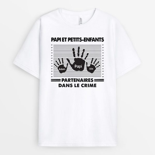 T-shirt Papa Papi Enfants Partenaires Dans Le Crime Personnalise