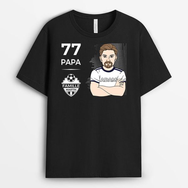 T-shirt Papa Papi Footballeur de La Famille Personnalise