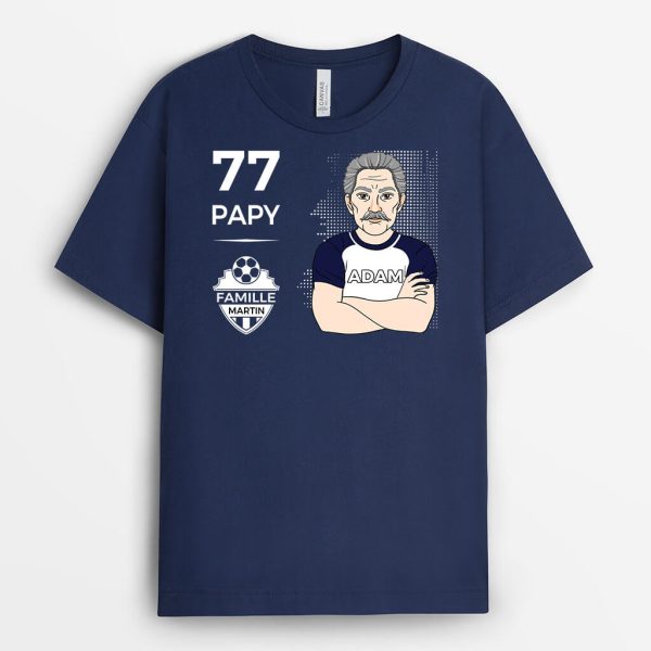 T-shirt Papa Papi Footballeur de La Famille Personnalise