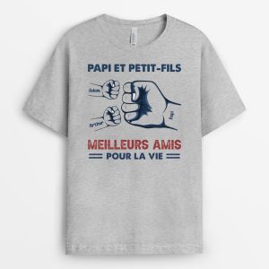 T-shirt Papa Papi Petits-Fils Meilleurs Amis Personnalise