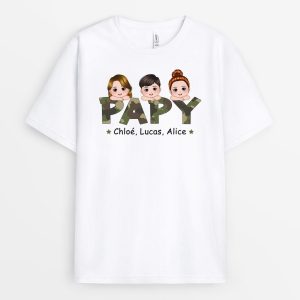 T-shirt Papa Papy Style Militaire Personnalise