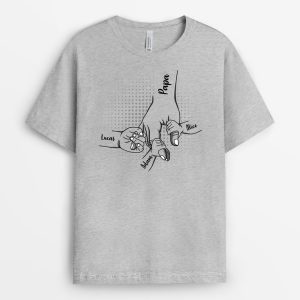 T-shirt Papa et Enfants Main Dans La Main Personnalise T-shirt Papa et Enfants Main Dans La Main Personnalise