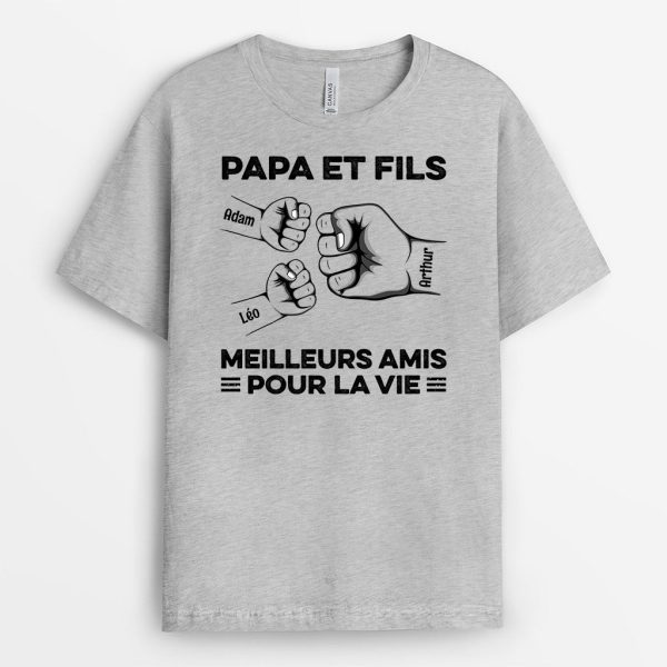 T-shirt Papa et Fils, Meilleurs Amis pour La Vie Personnalise