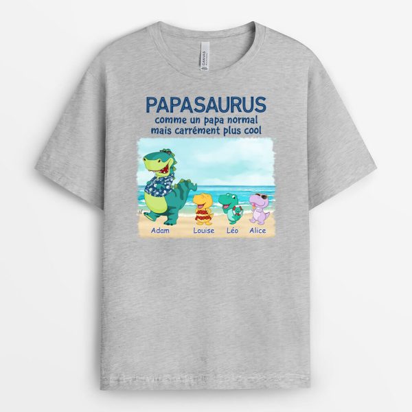 T-shirt Papasaurus Papisaurus La Plage Personnalise