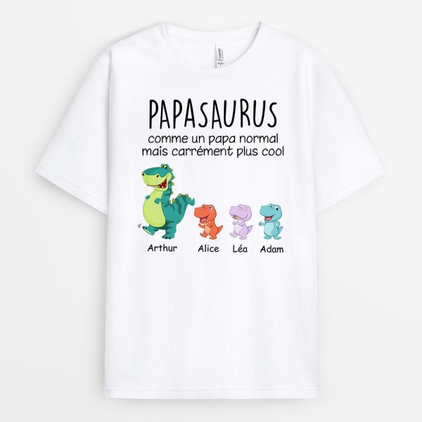 T-shirt Papasaurus Papisaurus Petits Dinosaures Marchent Personnalise