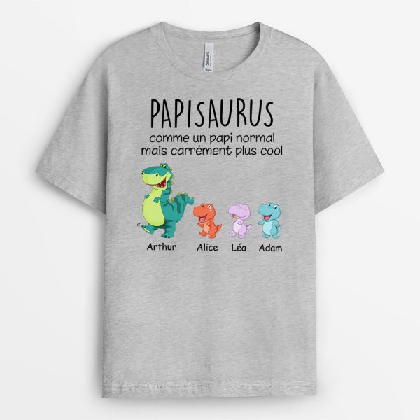 T-shirt Papasaurus Papisaurus Petits Dinosaures Marchent Personnalise