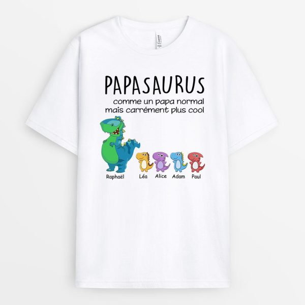 T-shirt Papisaurus Papasaurus Cool de Petits Dinosaures Personnalise