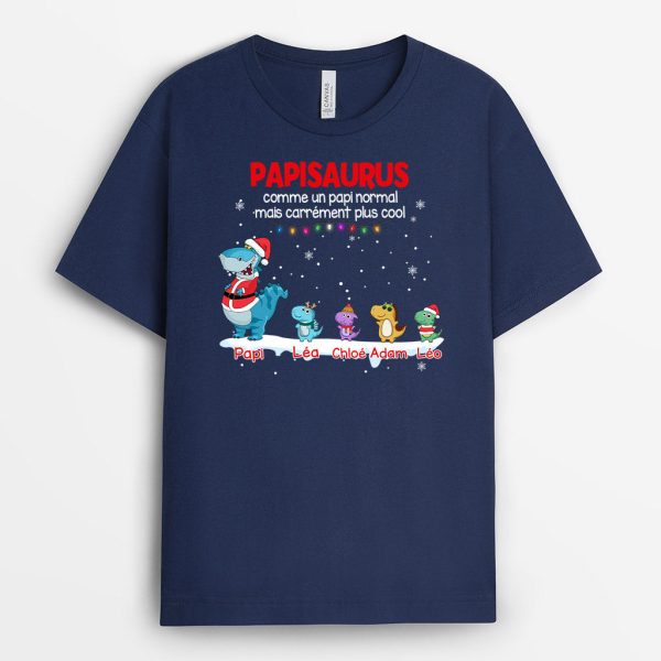 T-shirt Papisaurus Papasaurus Petits Dinosaures Sous Neige Personnalise