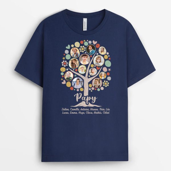 T-shirt Papy Arbre Familial Personnalise