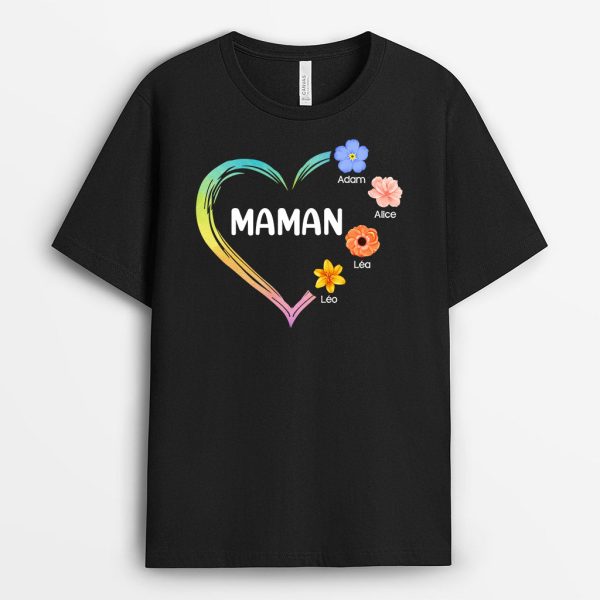 T-shirt Petites Fleurs de Maman Mamie Personnalise