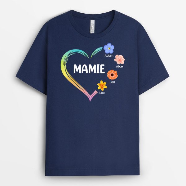 T-shirt Petites Fleurs de Maman Mamie Personnalise