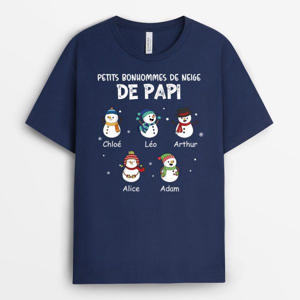 T-shirt Petits Bonhommes De Neige De Papa Papi Personnalis