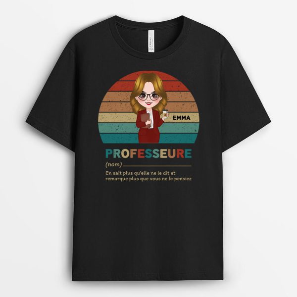 T-shirt Professeur Vintage Personnalise