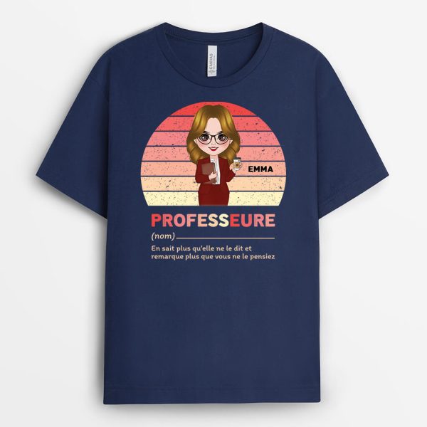 T-shirt Professeur Vintage Personnalise