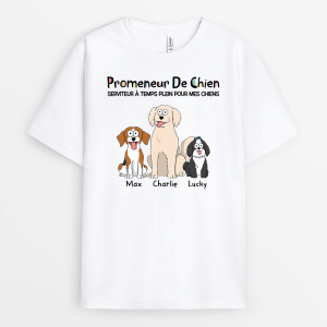 T-shirt Promeneur De Chien Personnalise T-shirt Promeneur De Chien Personnalise