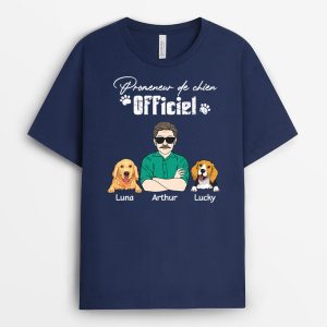 T-shirt Promeneur Officiel De Chien Personnalise T-shirt Promeneur Officiel De Chien Personnalise