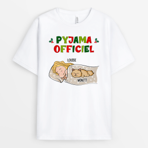 T-shirt Pyjama Officiel Chat Noel Personnalise T-shirt Pyjama Officiel Chat Noel Personnalise