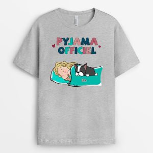 T-shirt Pyjama Officiel Chiens Couleurs Vives Personnalise T-shirt Pyjama Officiel Chiens Couleurs Vives Personnalise
