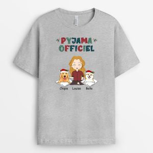T-shirt Pyjama Officiel Chiens Festif Personnalise T-shirt Pyjama Officiel Chiens Festif Personnalise