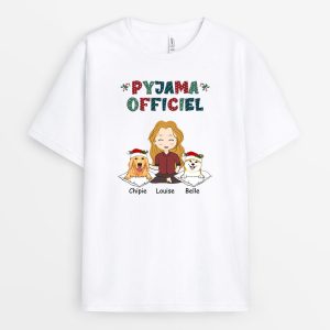 T-shirt Pyjama Officiel Chiens Festif Personnalise