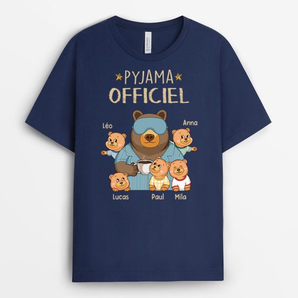 T-shirt Pyjama Officiel De PapaPapy Ours Personnalise