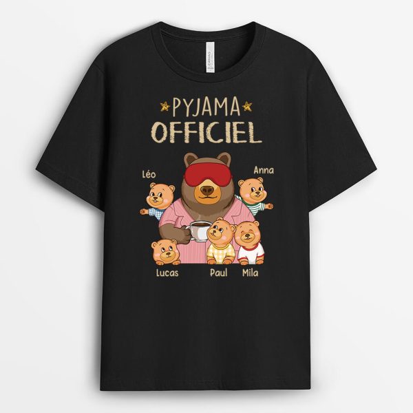 T-shirt Pyjama Officiel De PapaPapy Ours Personnalise